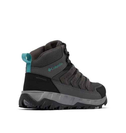 Columbia Womens Strata Trail Mid Waterproof, Dark Grey/Teal, 11