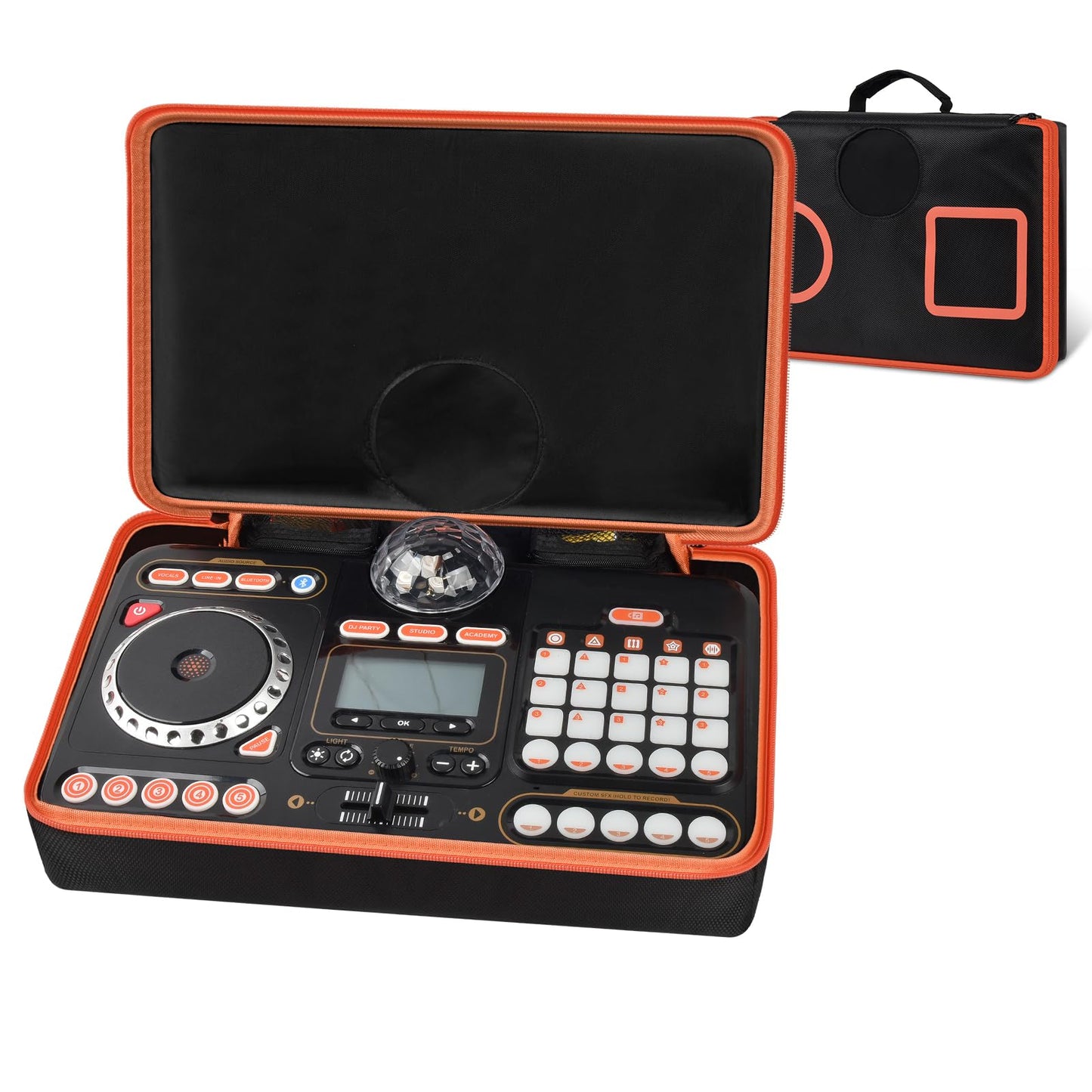 Peciue Dj Mixer Bag For Vtech Kidistar Dj Mixer, Kidi Dj Mix, (Not Included Kids Music Toy Dj Mixer) - Case Only (Orange)