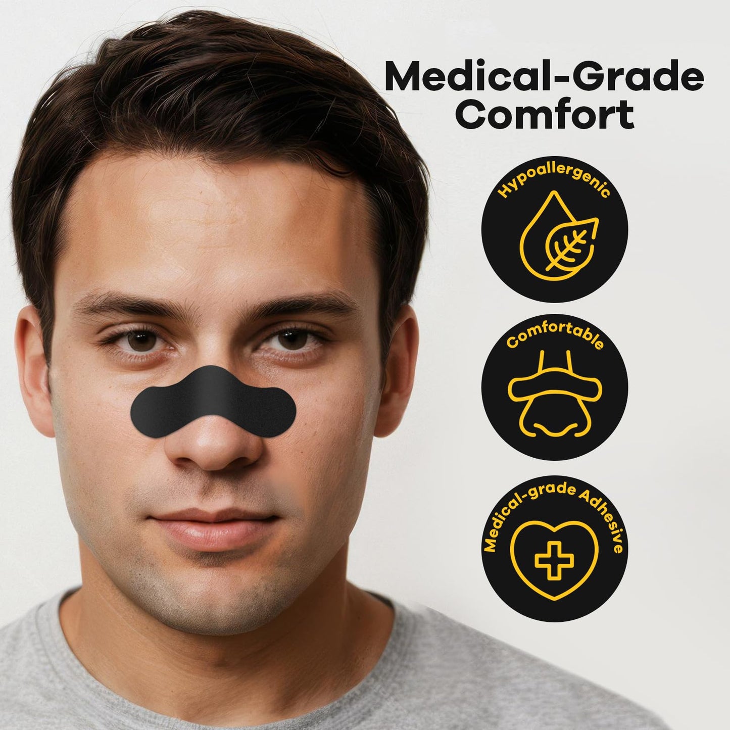 SleepSloth Nasal Strips for Snoring (36 Strips), Nasal Strips for Breathing, Nasal Strips for Sensitive Skin, Congestion Relief Caused by Colds & Allergies, Universal Fit, Extra Strength, Black