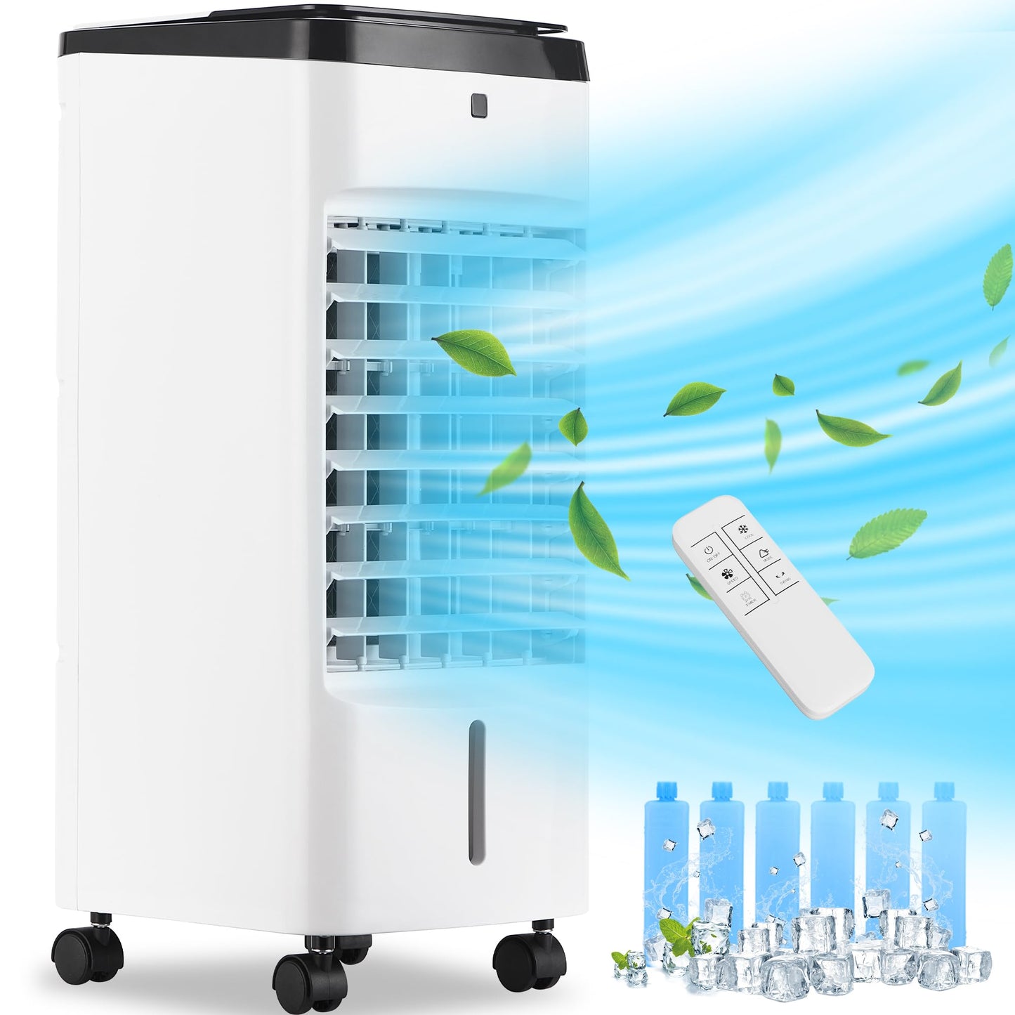 Uthfy Portable Windowless Air Conditioner, 3 In 1 Evaporative Air Cooler With 6 Ice Packs, 4 Modes, 120Oscillation, 12 H Timer,