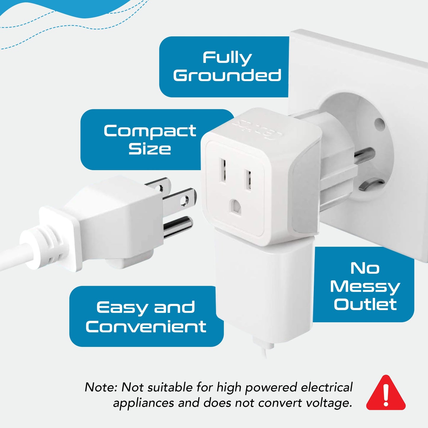 Ceptics Schuko Germany, France Plug Adapter, Dual Input - Ultra Compact Light Weight - Usa To Russia, South Korea Travel Adaptor