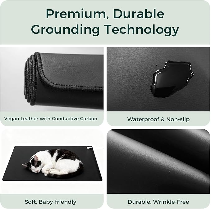 LifeZoom Grounding Mat for Better Sleep, Enhanced Comfort, Daily Balance and Wellness, Grounding Pad for Bed, Feet and Desk, Use at Home or Office, Premium Non-Slip Earthing Mat with 15ft Cord