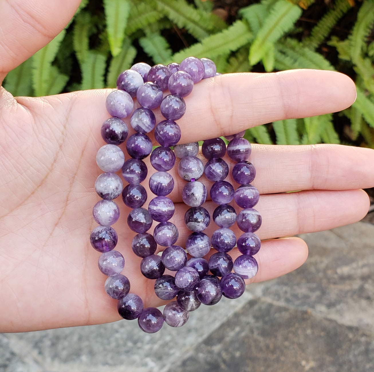 Adabele Real Natural Purple Amethyst Bracelet 8 inch Stretch Gemstone Beaded Bracelet Chakra Healing Crystal Stone Jewelry Women