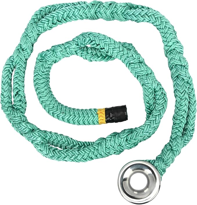 tonchean Rigging Ring Sling Rope 3/4” × 7.22FT Arboart Rope Sling with 28mm Inner Diameter Aluminum Rigging Ring 7-Pocket ...