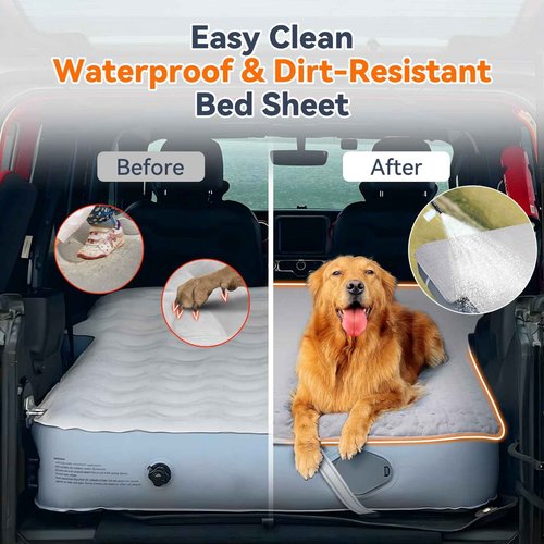 GOTIDY Car Air Mattress with Bed Sheet, Car Air Mattress Back Seat SUV with Built in Pump, SUV Air Mattress Car Bed Camping for Jeep JK JL JKU JLU Unlimited 4 Door, 10inch Ultra Thick
