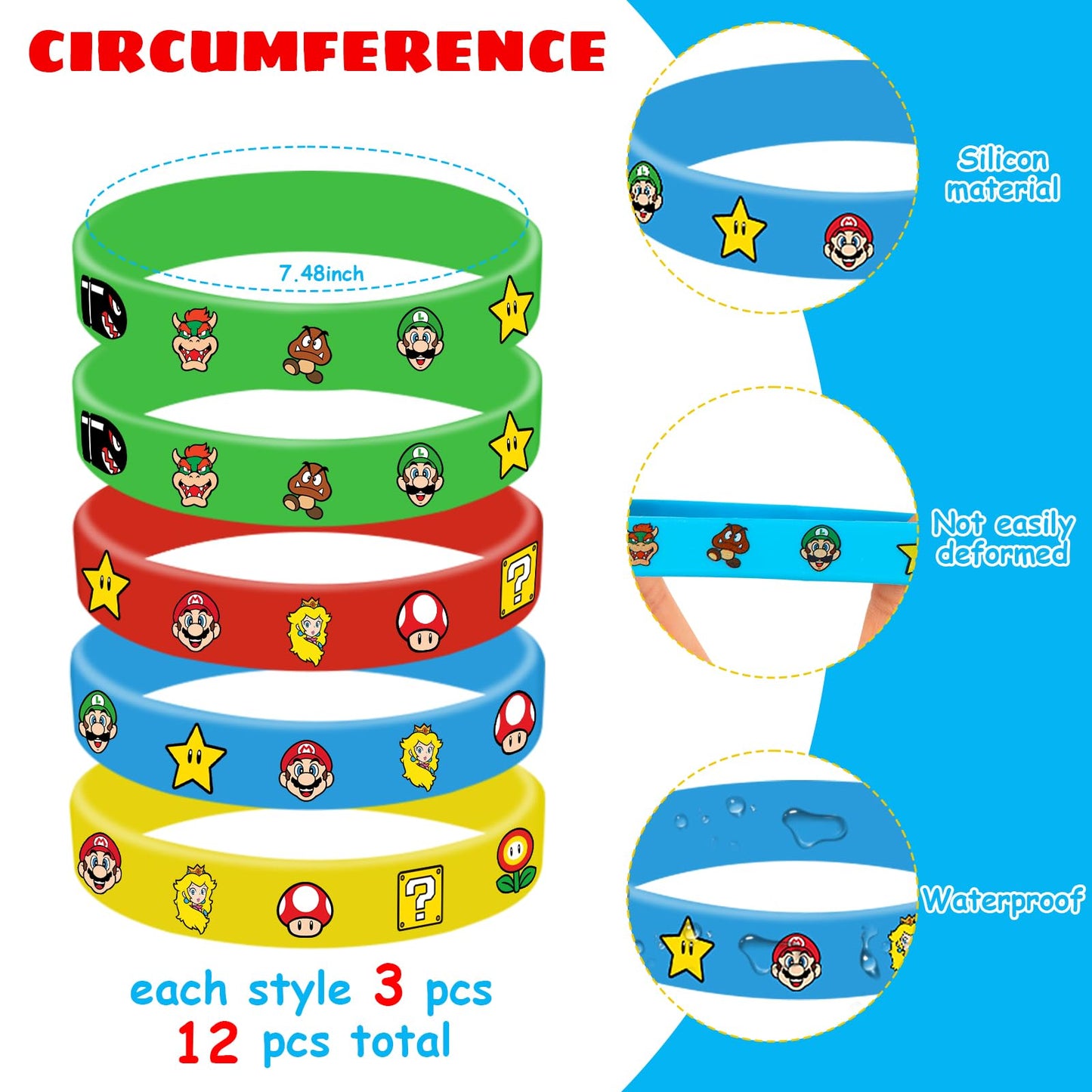 Mario Birthday Party Supplies, 86PCS Birthday Gifts Set for Mario Theme Party