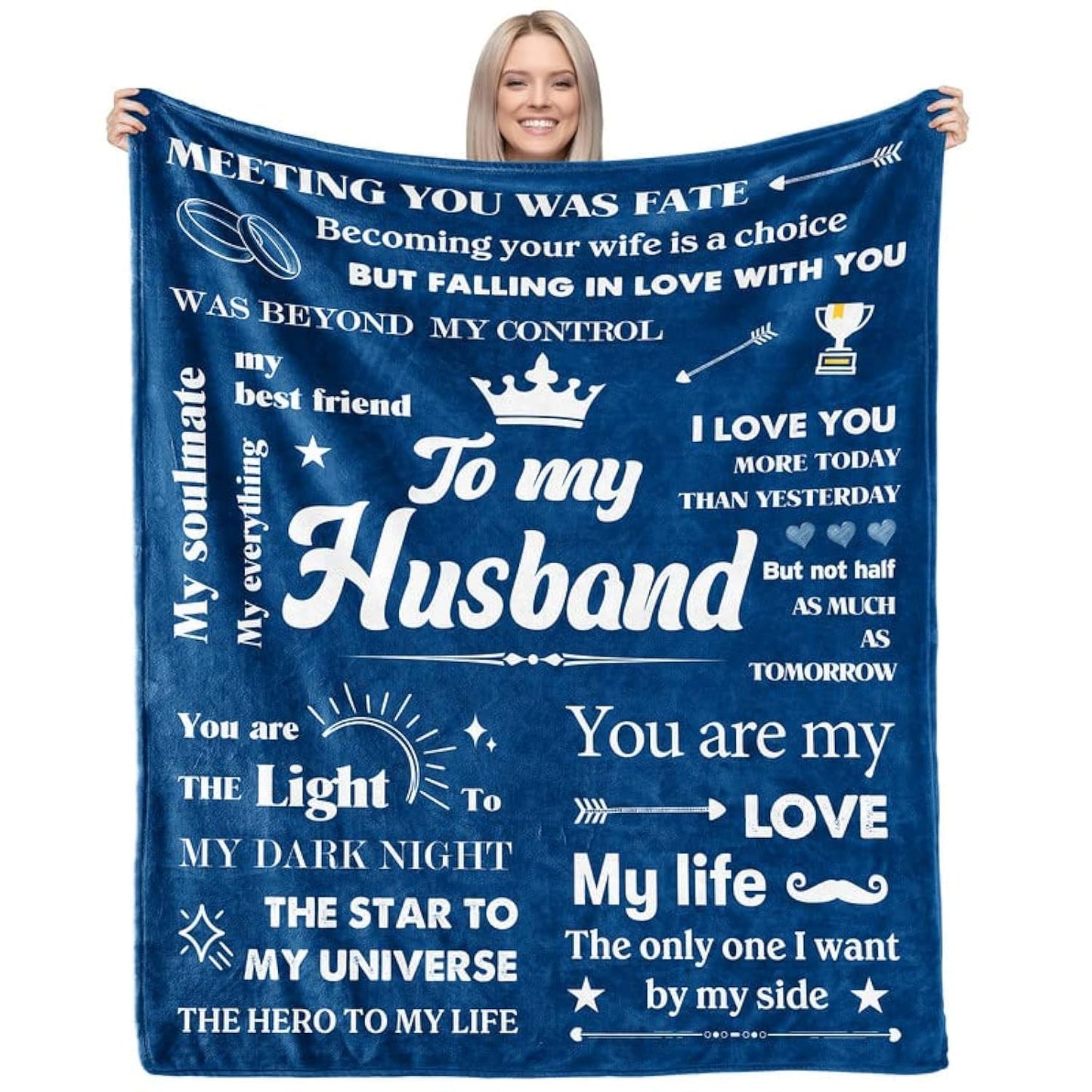 Father's Day Birthday Gifts for Husband from Wife, Romantic Husband Birthday Gift from Wife to My Husband Blanket Christmas Anniversary Valentines Gifts for Husband from WifeThrow Blanket 50*60
