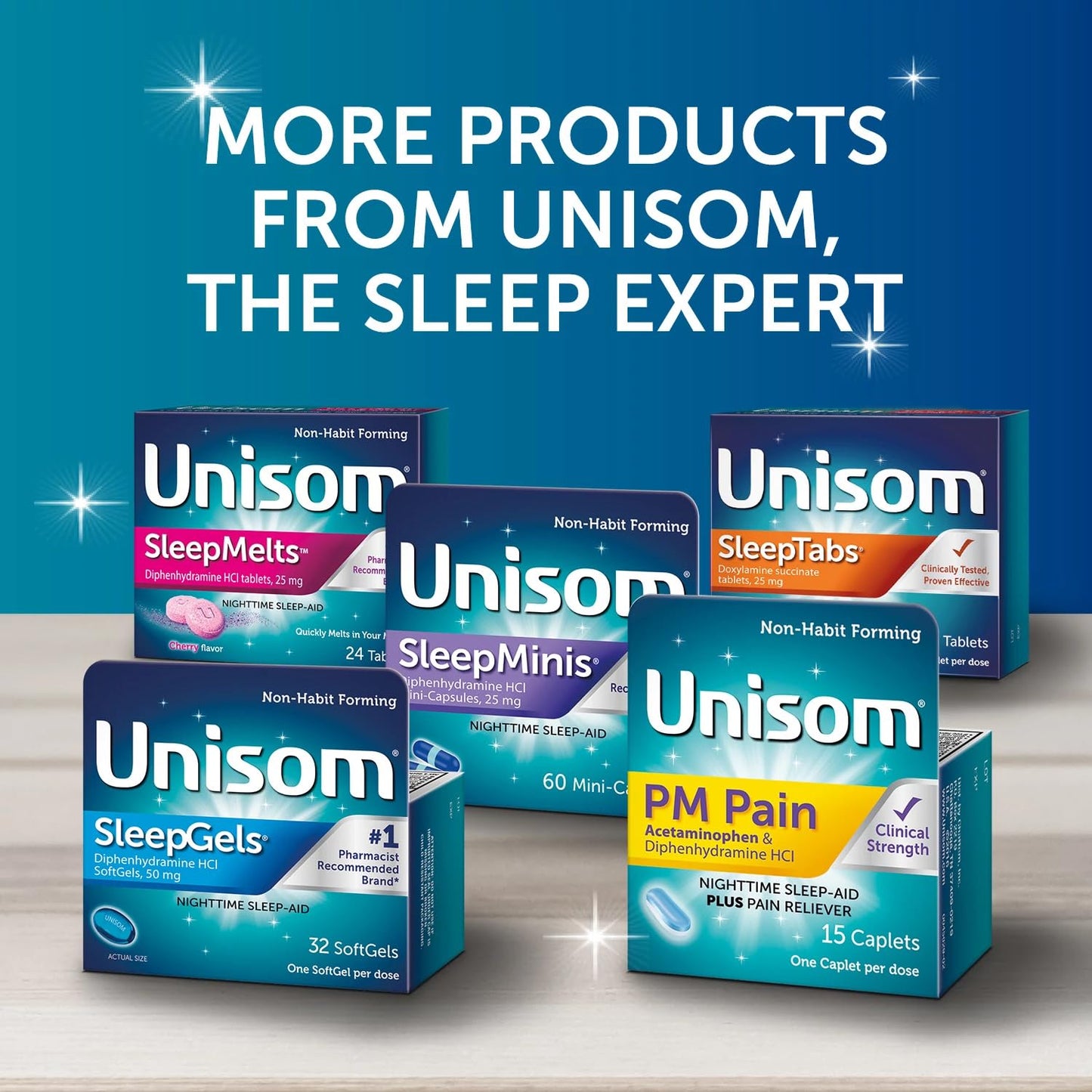 Unisom Nighttime Sleep-Aid Gels, Diphenhydramine HCI 50mg, 100 Count, 2 pk