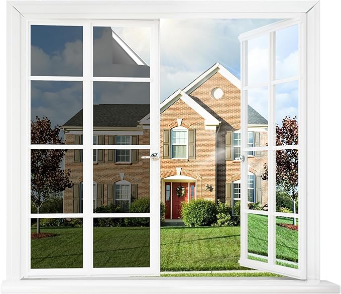 rabbitgoo Window Tint for Home One Way Privacy Window Film See Out Not in Heat UV Blocking Reflective Removable Static Cling Mirror Decorative House Glass Covering, Black Silver, 17.5 Inch X 6.5 Feet