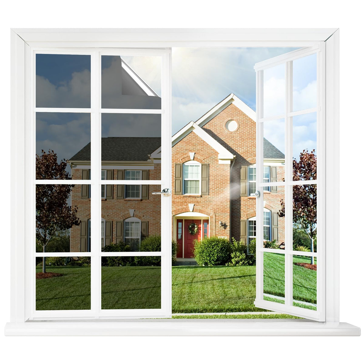 rabbitgoo Window Tint for Home One Way Privacy Window Film See Out Not in Heat UV Blocking Reflective Removable Static Cling Mirror Decorative House Glass Covering, Black Silver, 17.5 Inch X 6.5 Feet
