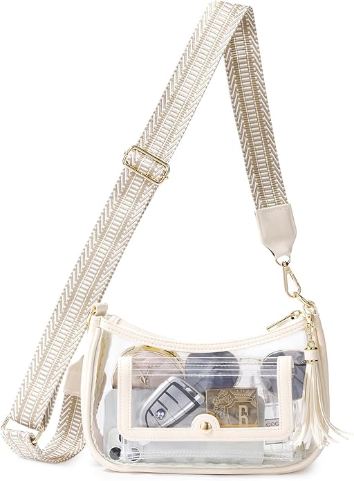 XYWstore Clear Bag for Stadium Events, Clear Purses for Women, Crossbody Stadium Approved