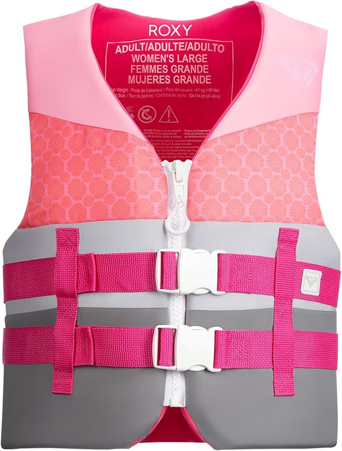 ROXY Women's Life Vest, USCG Approved Type III PFD, Light-Weight EPE Foam Life Jacket with Quick-Release Buckles and Drain...