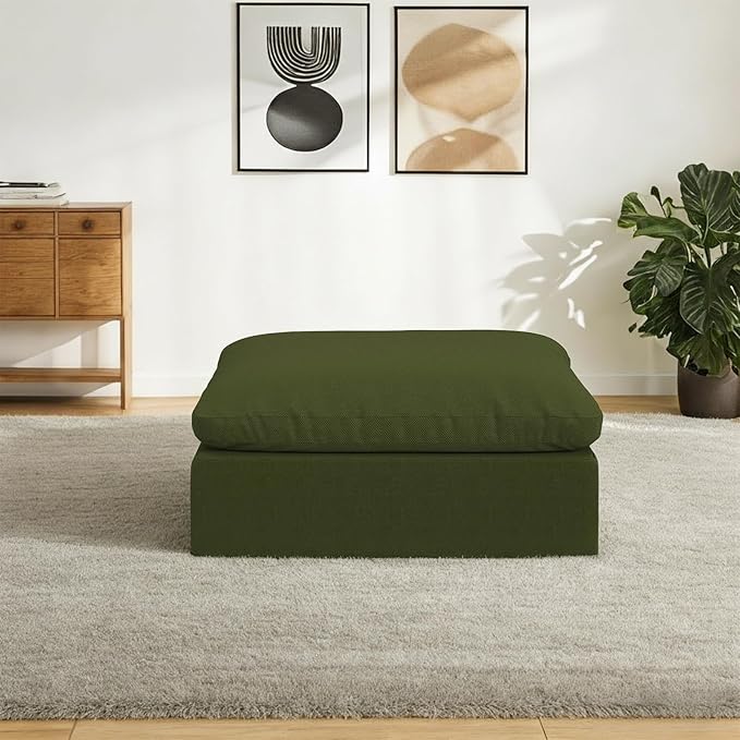 Forest aesthetics Oversize Cloud Modular Sectional Sofa,Chaise Down Filled Comfort Sofa Detachable Couch Cushion Covers for Living Room Apartment,Green