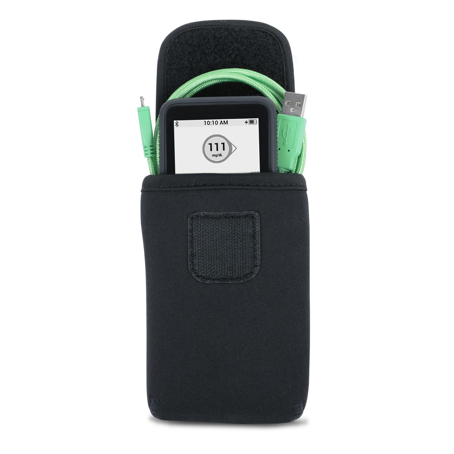 USA Gear Large Continuous Glucose Monitor Receiver Belt Case Compatible with Dexcom G7 Receiver, Dexcom G6, and More CGM Glucose Monitor Devices - Flexible Neoprene with Scratch Resistant Interior