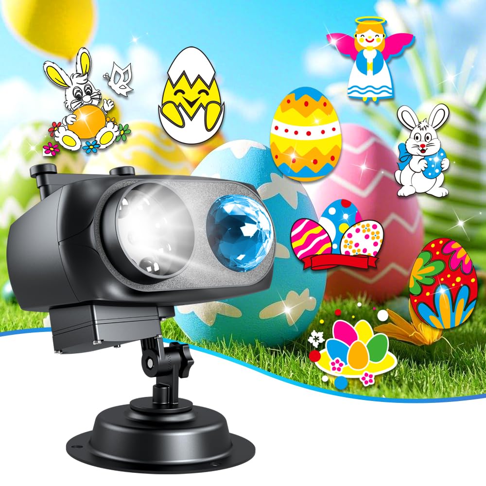 LJBESTM Christmas Projector Lights Outdoor, Halloween Projector， Holiday Projector Lights with 12 Slides for Yard Lawn, Christmas & Halloween Decor，Thanksgiving, 4th July, Easter Lighting