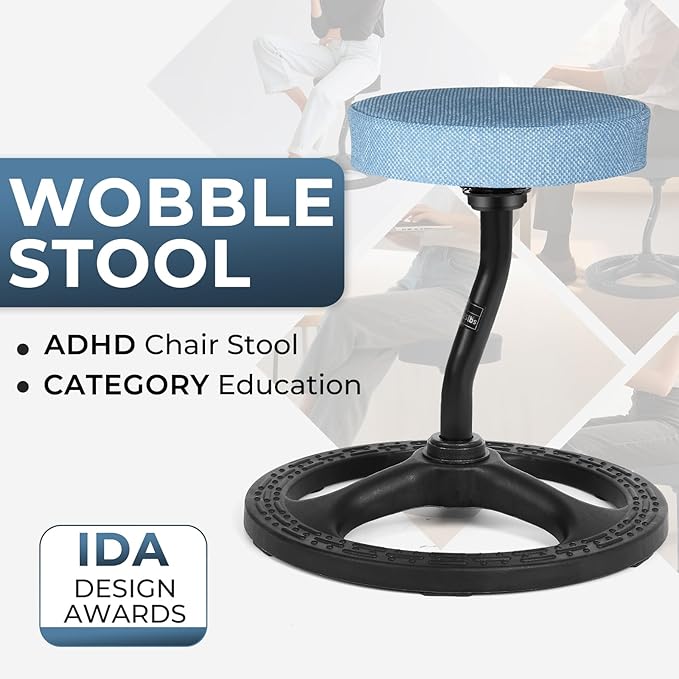 Upaloop ADHD Chair for Kids, Yoga Chairs for Adults, Wobble Stool Active Flexible Seating Desk Chair with Non-Slip Base and Washable Seat Cover for Stability, Balance, Yoga, Office, School, Classroom