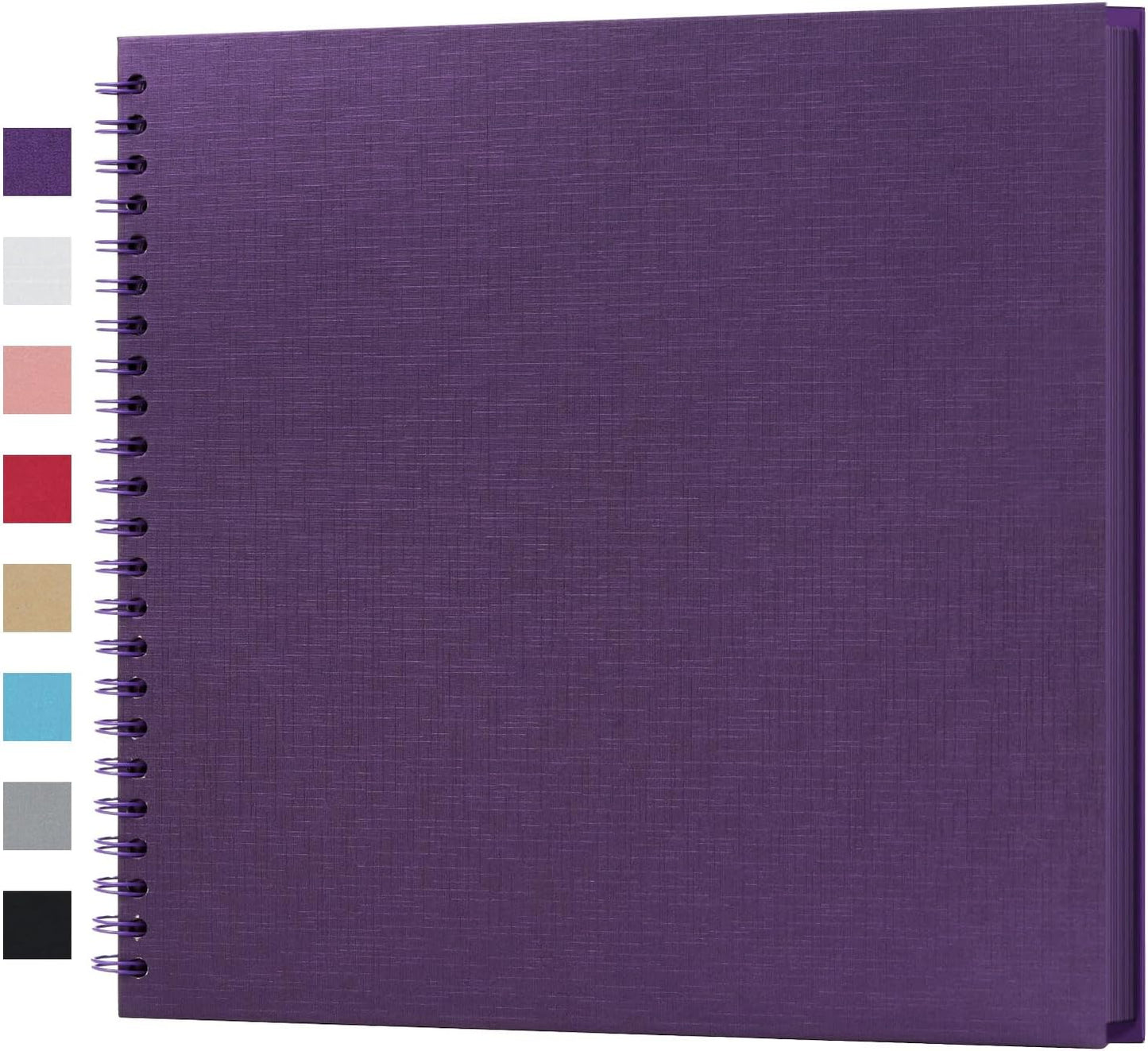 potricher 12 x 12 Inch DIY Scrapbook Album 40 Pages Hardcover Kraft Paper Scrap Book Photo Albums Memory Book for Wedding and Anniversary Family (Purple, 12 Inch)