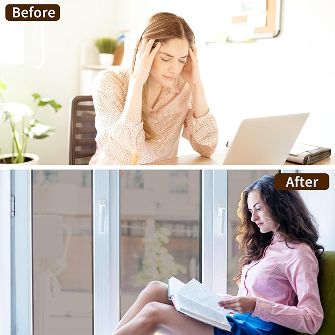 Window Privacy Film One Way Daytime Mirror Tint Treatments UV Heat Control Vinyl Stickers Sun Block Glass Paper Door Covering Reflective (Brown Silver, 41.3 Inch x 7.8 Feet)