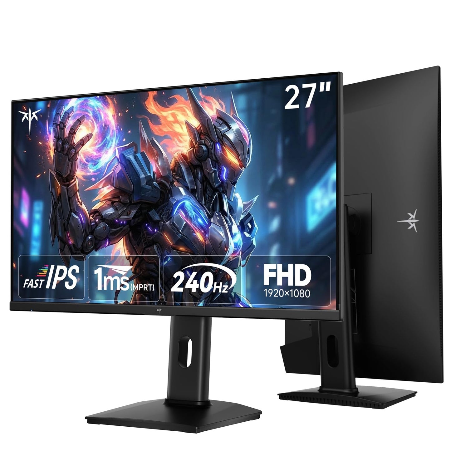 KTC 27 Inch 240Hz Gaming Monitor - 1080P Computer Monitor Fast IPS FHD, Adaptive Sync, 1ms(MPRT), 131% sRGB, HDMI Displayport, Tilt Pivot Height Adjustment, Vesa Monitor, Black, H27F7