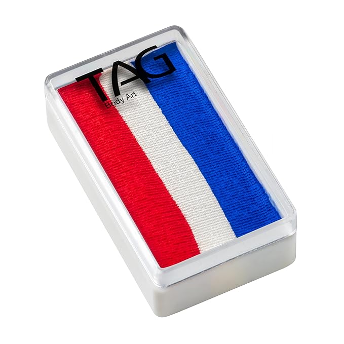 TAG Face and Body Paint - 1 Stroke Split Cake 30g - Red, White, Blue