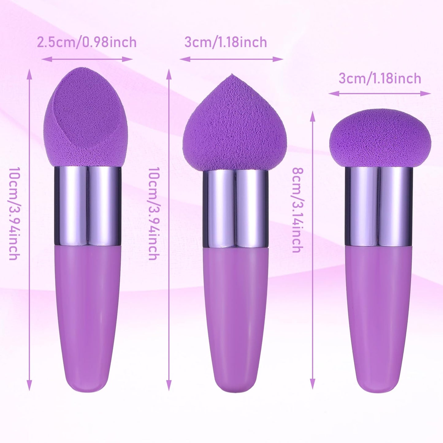 Sibba Makeup Brushes 3 PCS Powder Puff Beauty Blender Blending Sponge Coloring Concealer Applicator Foundation Setting Face Cosm