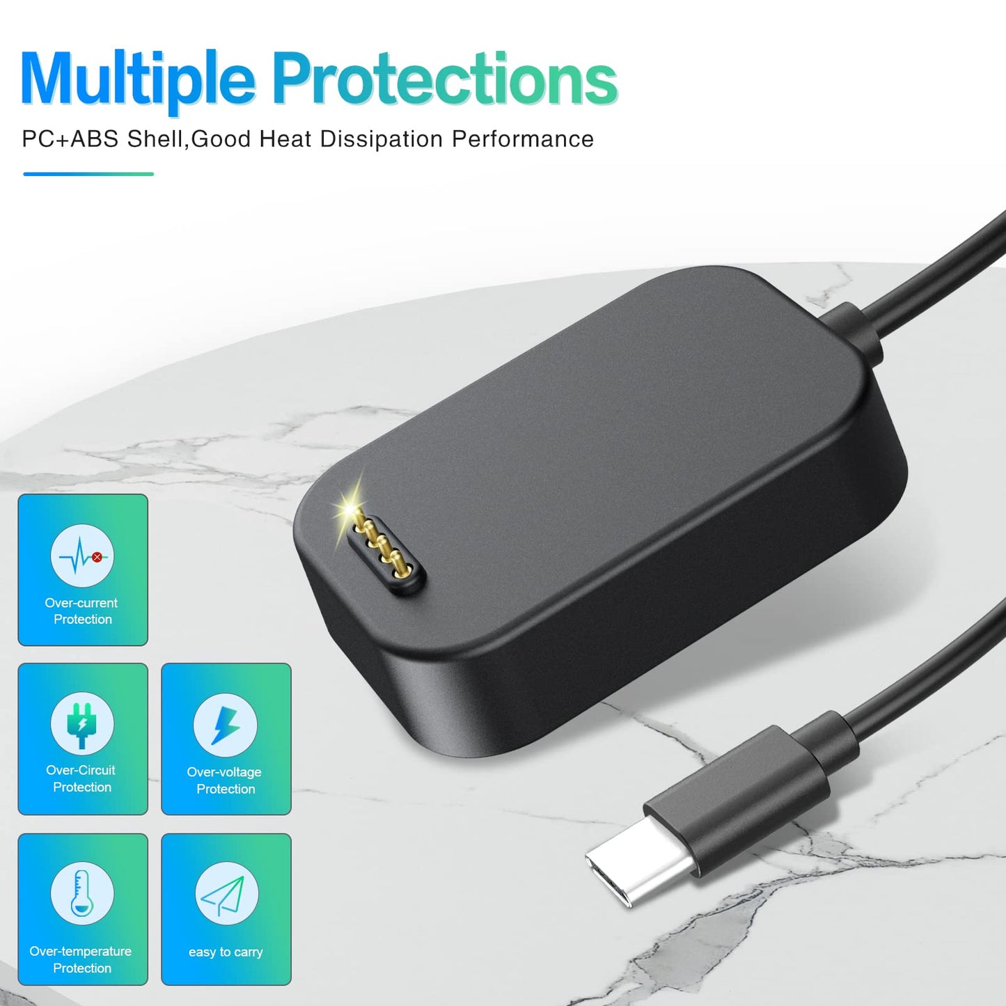 2 In 1 Charger Compatible With Version Gizmo Watch 2/Care Smart Watch Charger Dock, Geordgy Portable Magnetic Charging Cord 3.93