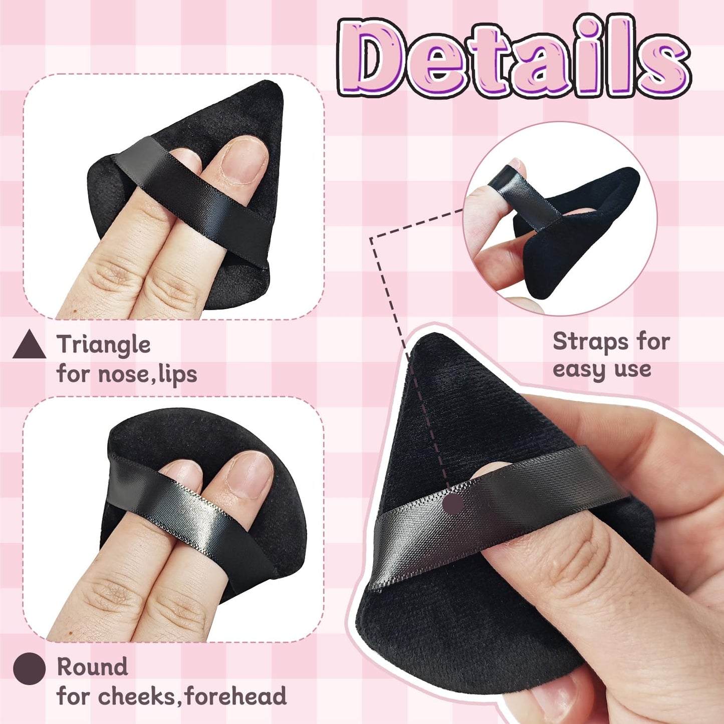 30 Pcs Powder Puff Face Soft Makeup Sponge,Triangle Powder Puffs for Face,Soft Velour Makeup Puff for Loose and Cosmetic Foundat