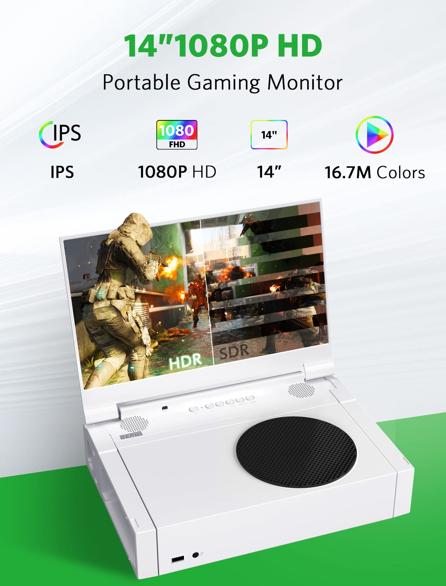 Depgi 14 Portable Monitor For Xbox Series S (Not Included), 60Hz 1080P Hd Ips Portable Gaming Monitor With Remote Control,Portab