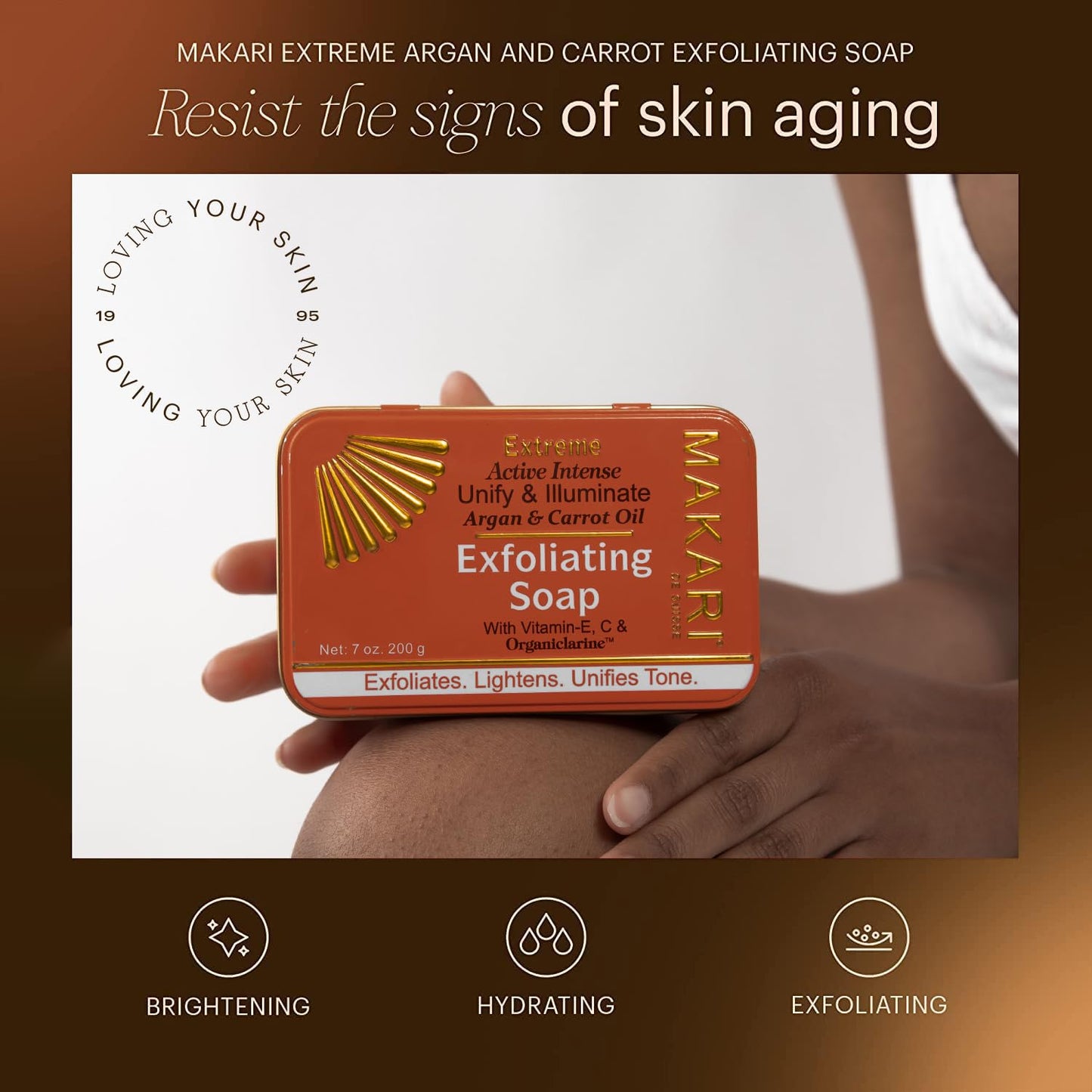 MAKARI Extreme Active Intense Argan & Carrot Oil Exfoliating Soap (7oz) | Advanced Brightening Bar Soap | With Apricot Seed Extr