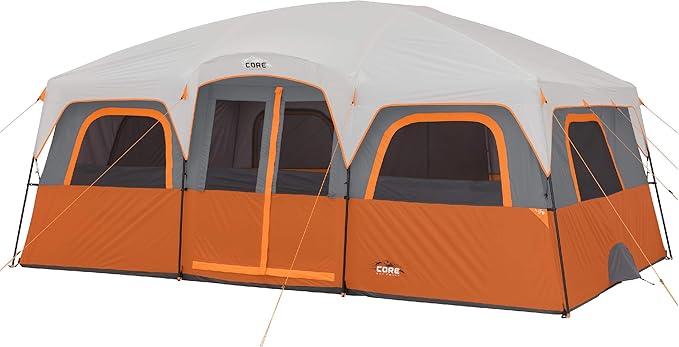CORE Tent for Family Camping | 10 Person / 11 Person / 12 Person Large Multi Room Cabin Tents for Car Camping & Outdoor Ad...