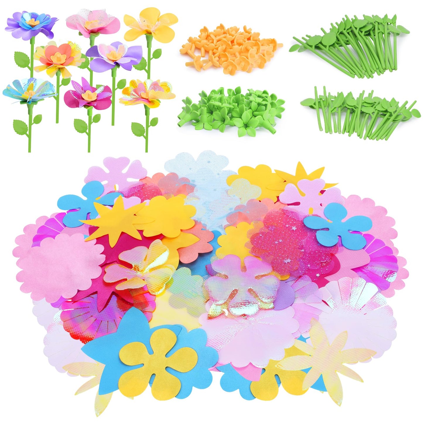 Sumsoltic 36-Piece DIY Fabric Flower Bouquet Accessories Kit - Craft Flower Accessories for Creative Floral Arrangements