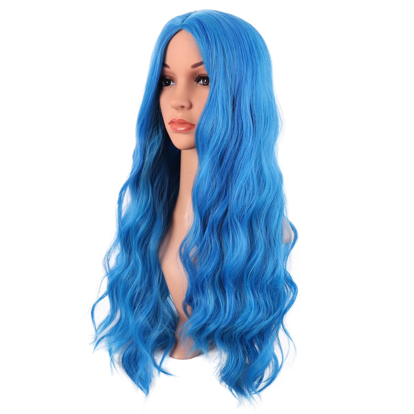MapofBeauty 28 Inch/70 cm Long Wavy Middle Part with No Bangs Synthetic Fiber Curly Fashion Women Party Cosplay Wig (Mixed Vivid