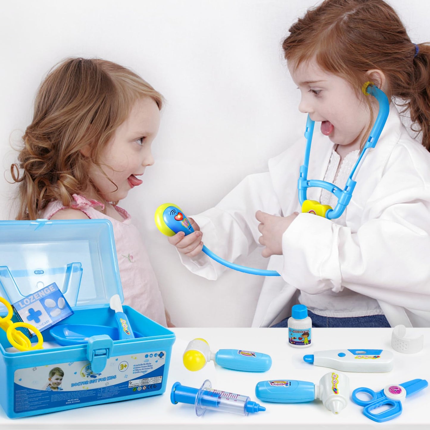 Doctor Kit for Toddlers 3-5 Dress Up Toys for 2 3 4 Year Old Girls Pretend Kids Doctor Play Set with Doctor Costume Toy Stethoscope for 2 3 4 5 6 Year Old Girls Boys Birthday Gifts