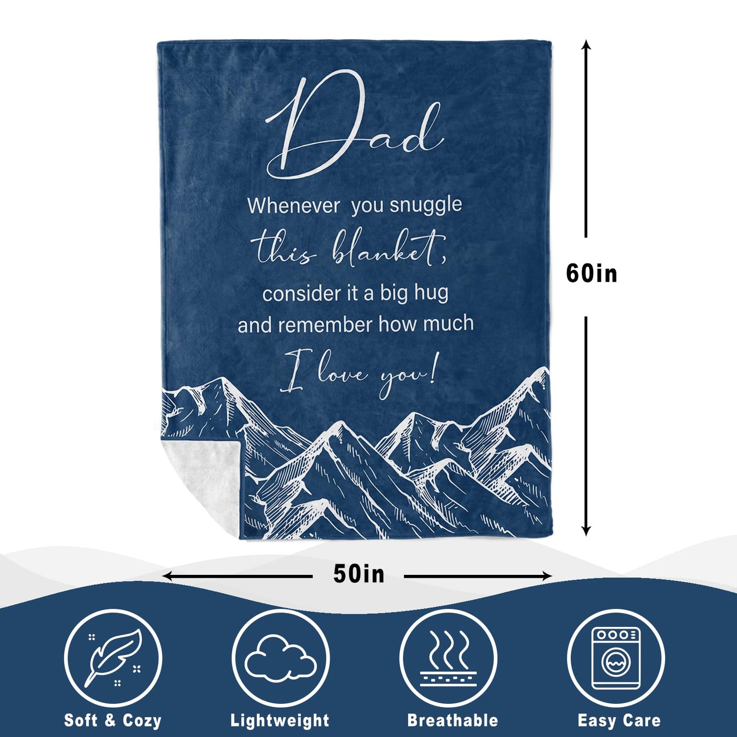 PAZISOL Gifts for Dad, Cool Dads Birthday Gift Ideas from Daughter Son, Best Dad Ever Present for Fathers Who Wants Nothing, Father Daddy Who Have Everything 60"X50" Blanket