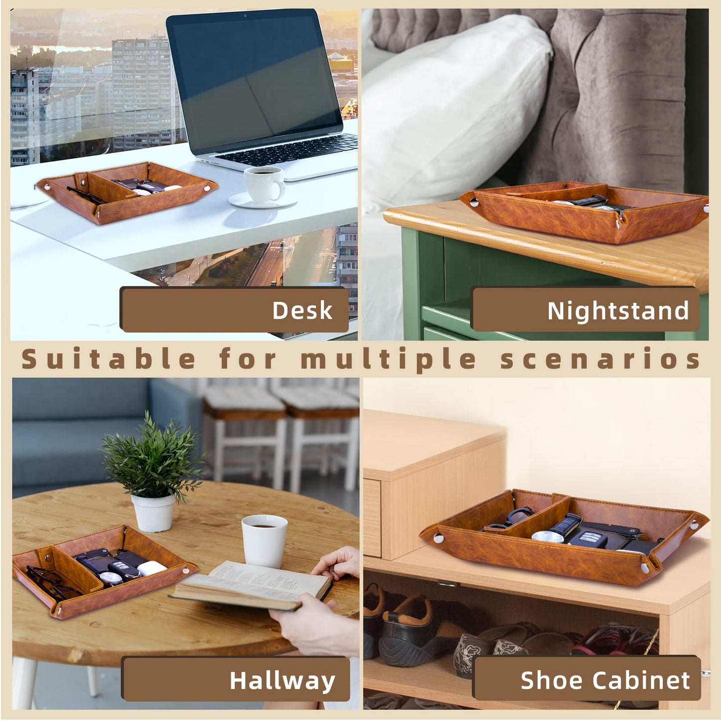 ZAPUVO PU Leather Tray and Keychain, Unique Gifts for Him Boyfriend from Girlfriend, Gifts Ideas for Husband Anniversary from Wife, Christmas Xmas Gifts for Him Birthday