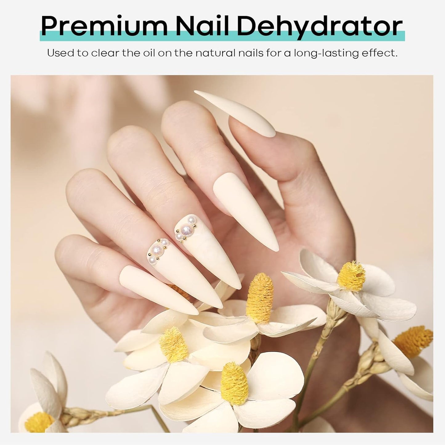 modelones Nail Dehydrator, 15 ml Acid Free Nail Prep Dehydrator for Press Ons/Acrylic Nails/Gel Nail Polish, Hema-Free Primer Bonder