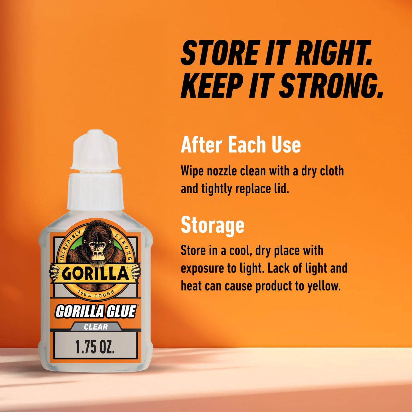 Gorilla Clear Glue, 1.75 Ounce Bottle (Pack of 1) - Crystal Clear, All Purpose, and Water Resistant