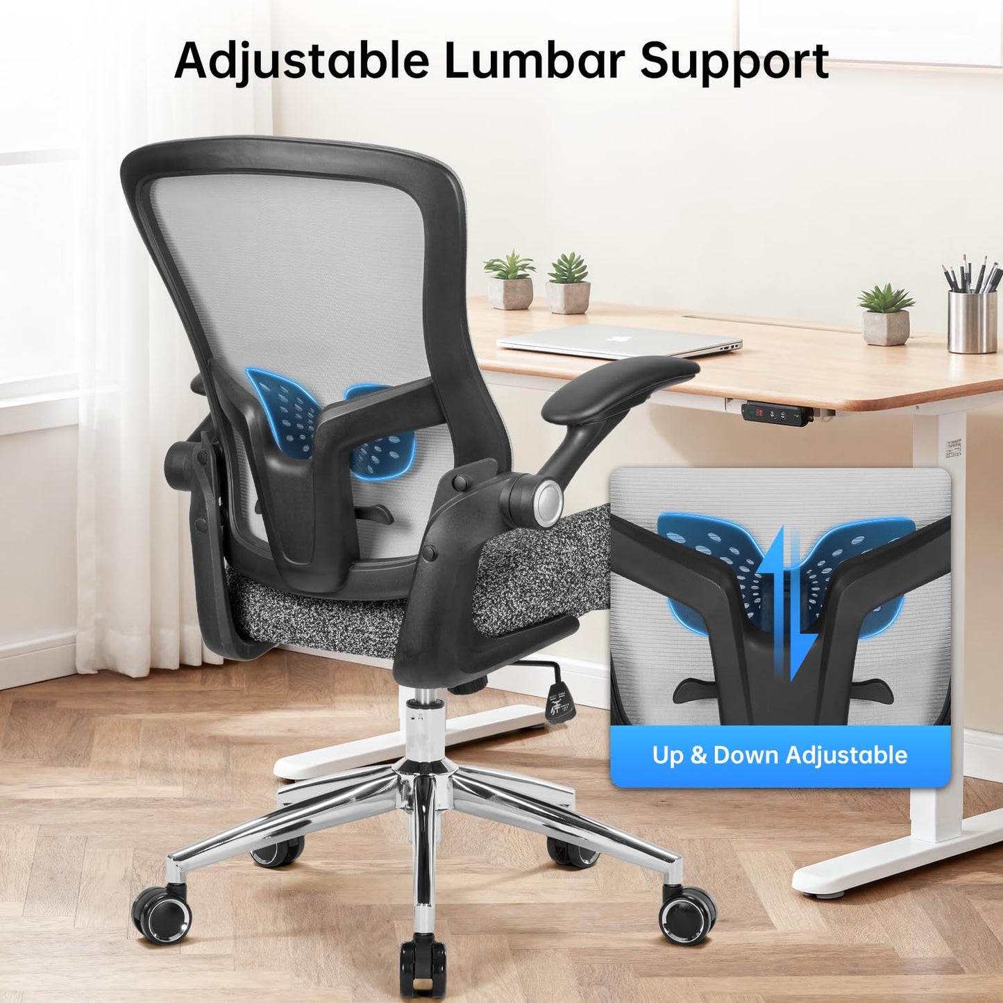 Heavy Duty Office Chair-400lbs, Ergonomic Desk Chair with Wide & Soft 3D Modeling Foam Cushion Home Office Desk Chair with Adjustable Seat Height, Executive Computer Task Chair for Heavy People