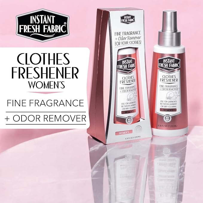 Premium CLOTHES FRESHENER for Women Fabric Spray Keeps Clothes Fresh, Odor Remover Fabric Refresher Spray Extends Garment Life, Linen Spray for Bedding Eco-Friendly, 6.76 oz – INSTANT FRESH FABRIC