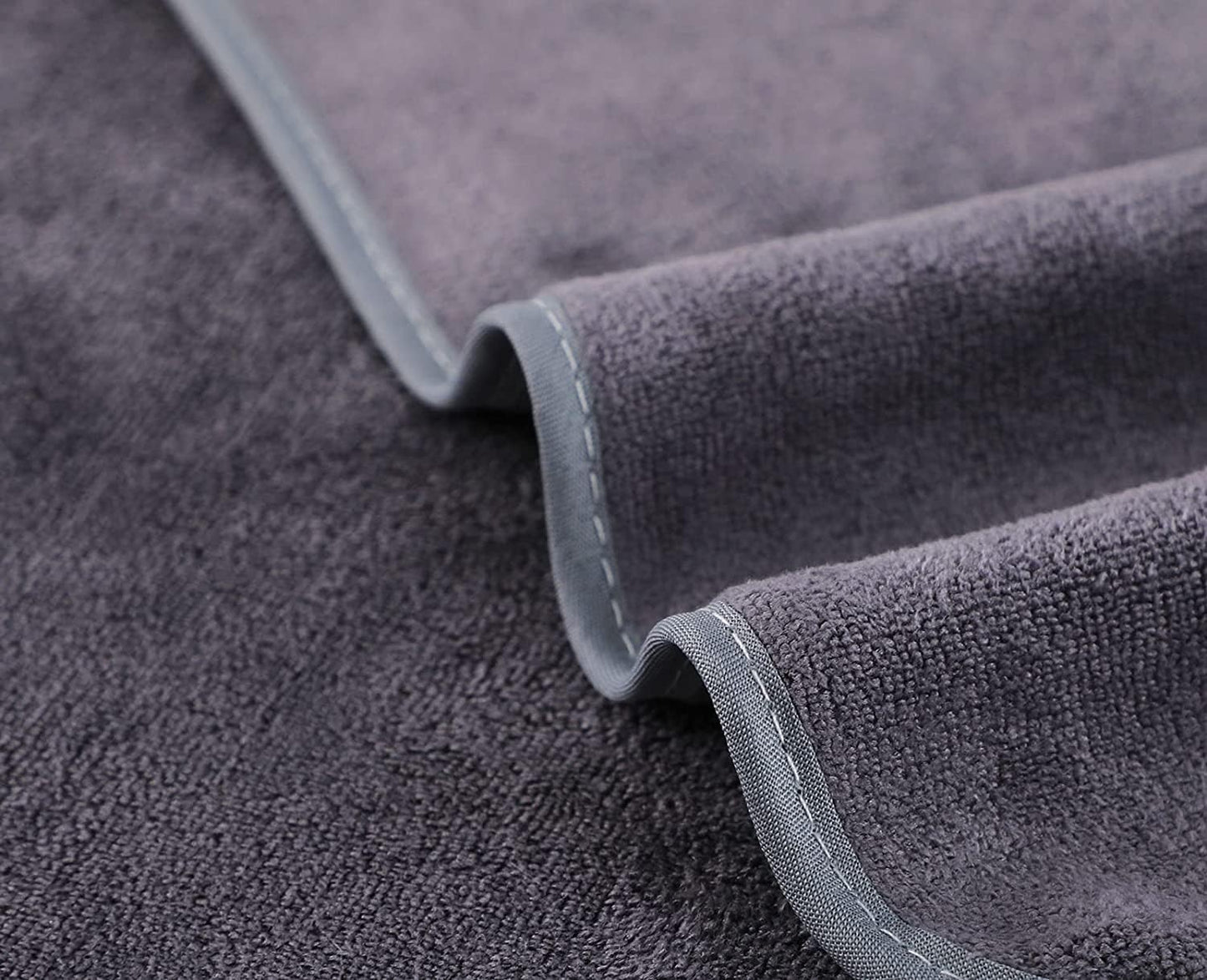 Wuwahold Microfiber Gym Towels Bigger Size Super Soft for Exercise Fitness, Sports, Workout, 380-GSM 15-Inch x 31-Inch Quick-Drying Towels (3 Pack, Pure Grey+Blue+Purple)