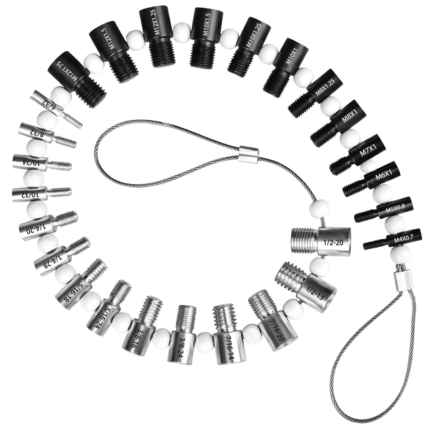 Nut and Bolt Thread Checker 28 Male/Female Thread Gauges (15 SAE/Inch & 13 Metric) Nut and Bolt Thread Size Checker Thread Identifier Gauges for Quickly Identify and Verify