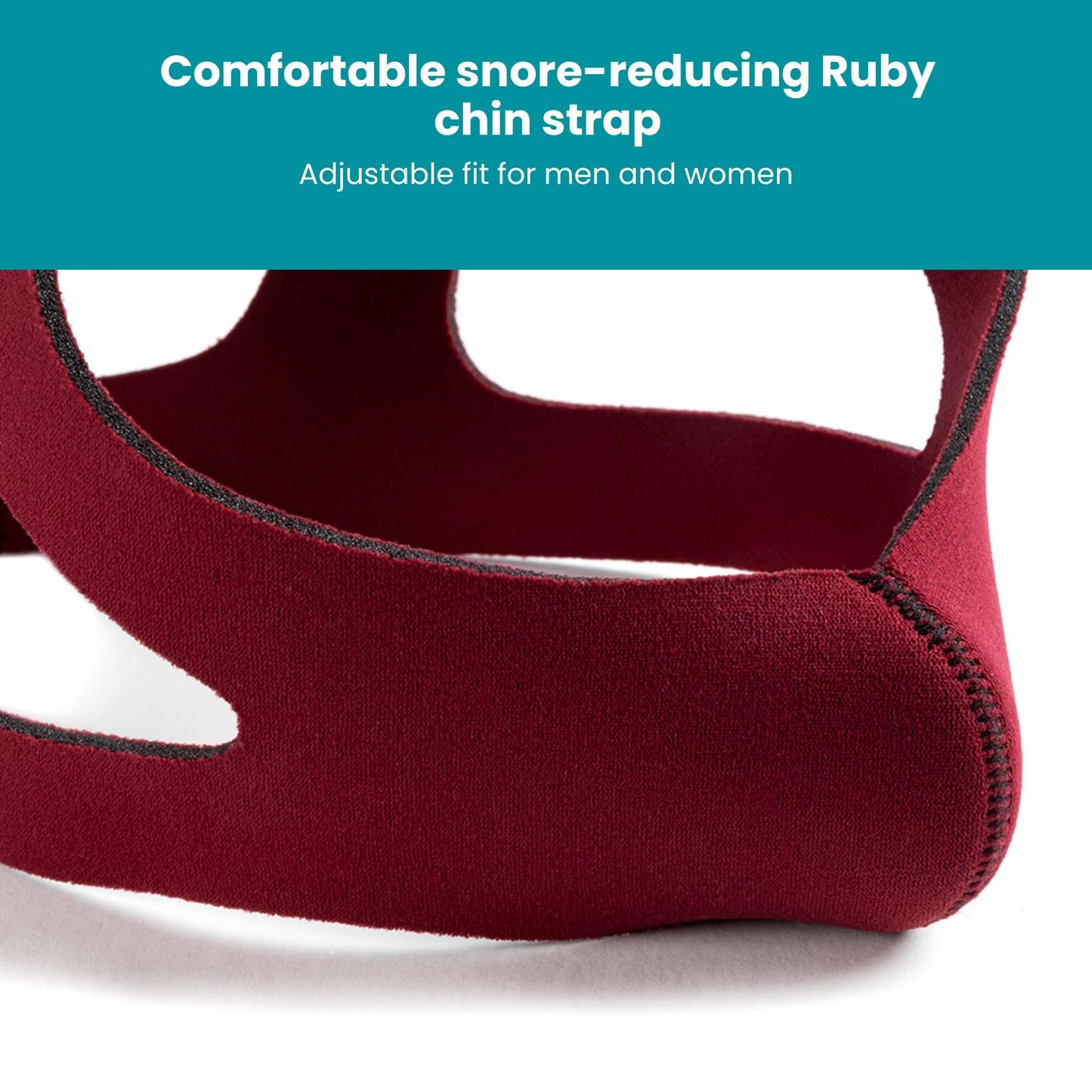 LifeSource HOOK-FREE, Made in USA, NON-ADJUSTABLE, Ruby Anti Snore Chin Strap for CPAP Users, Chin Strap for Snoring, Breathable, Non-Adjustable, Sizes S, M, L. Latex Free, Comfortable for Men & Women