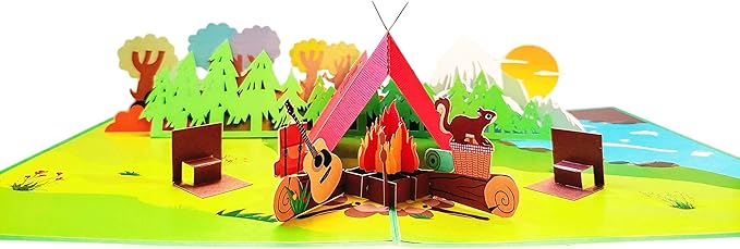 iGifts And Cards I Love Camping 3D Pop Up Greeting Card – Back To Outdoor Nature Birthday Gift, Awesome Retirement Adventu...