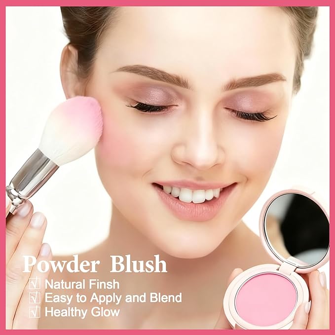 Christmas Gift for Women, 8 Pcs Gift Box Set Include Matte Lipstick, Blush, Highlighter and Necklace, Easy to Create Different Makeups, Birthday，Valentine's Day Makeup Set Gift for Girls-05