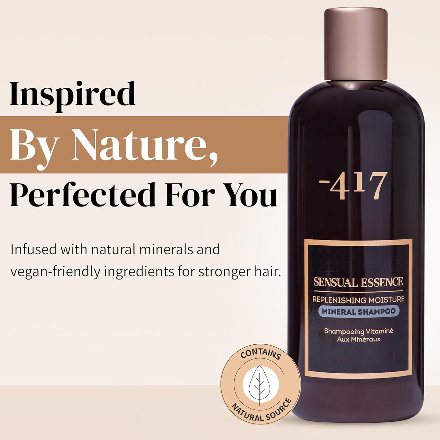 '-417 Dead Sea Cosmetics Replenishing Moisture Mineral Shampoo - Cleansing & Nourishing - Perfect Solution For Beautiful Healthy Hair - with Aloe Vera & Sweet Almond Oil 11.83 fl oz.