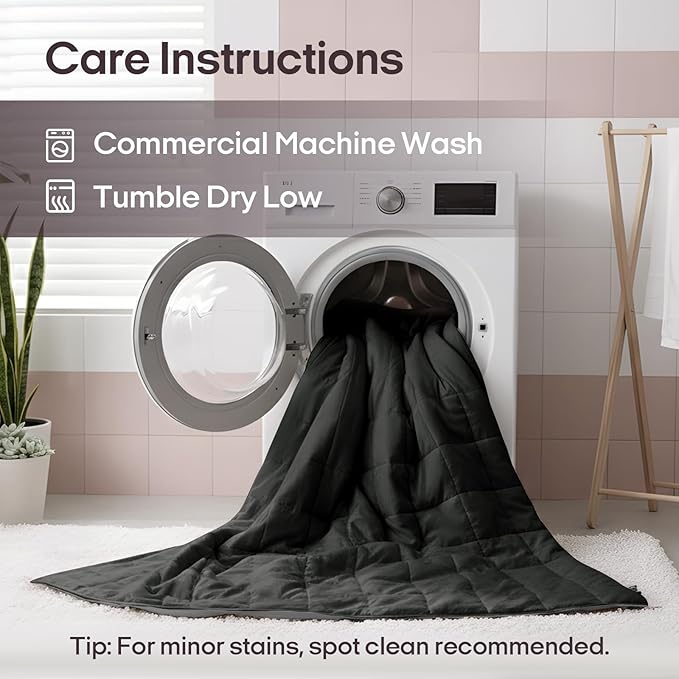 ZonLi Weighted Blanket (48''x72'', 15lbs, Grey/Black), Cooling Weighted Blankets for Adults, High Breathability Heavy Blanket, Soft Material with Premium Glass Beads