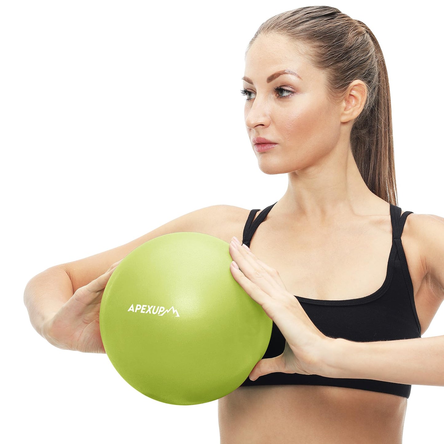 APEXUP Yoga Ball Exercise Ball, Heavy Duty Pilates Ball for Fitness, Balance, Core Workout, Physical Therapy (XXS (9") 23cm, Green)