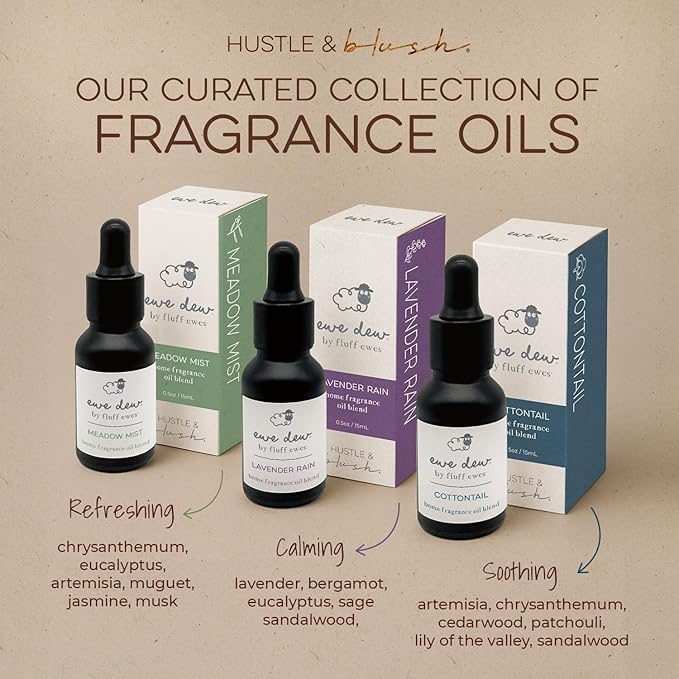 Hustle & Blush Essential Oils Blend for Dryer Balls, 15ml Lavender Rain, Natural Laundry Fragrance, Long-Lasting Fresh Scent, Ideal for Diffusers, Candle Making Holiday Gifts, Multi-Use for Home & DIY