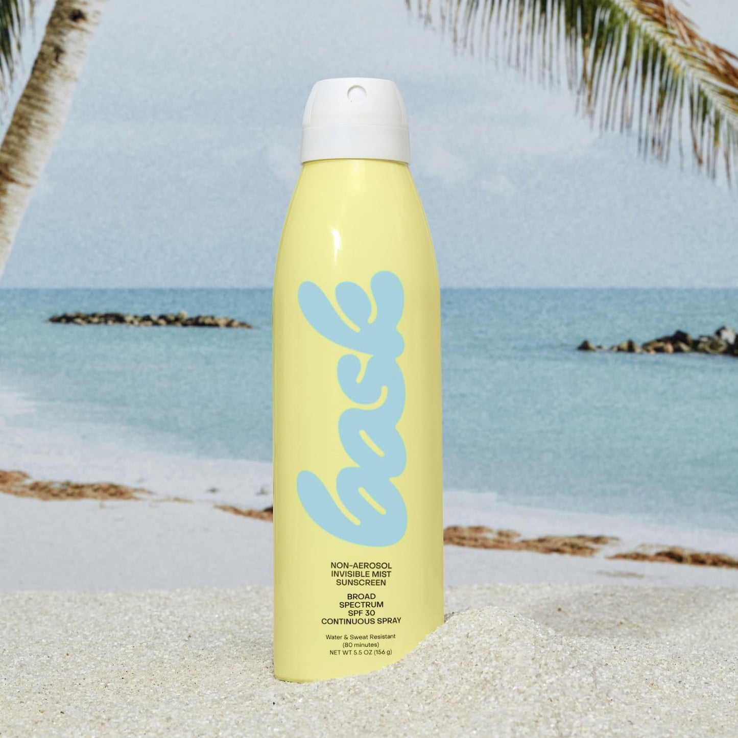 Bask Suncare SPF 30 Sunscreen Spray - Non-Aerosol, Broad Spectrum UVA/UVB Protection, Dermatologist Recommended, No White Cast,