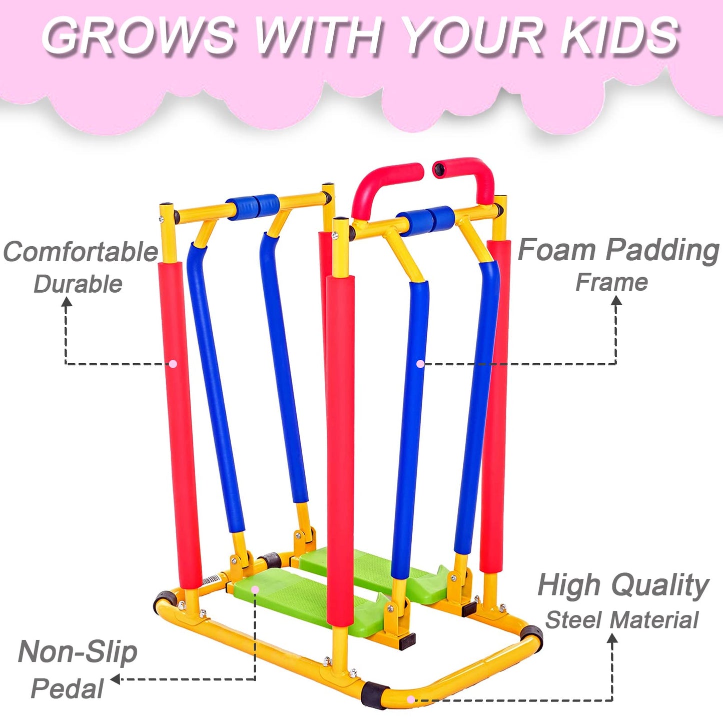 QBDGXFC Children's Treadmill for Kids Fitness Exercise, Kids' Adjustable Fun Exercise Toy, Indoor Outdoor Fitness Equipment, Fitness Exercise Equipment for Kids